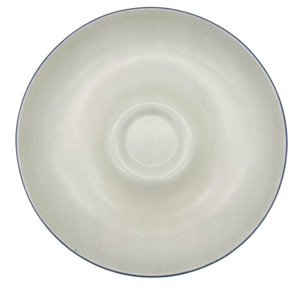 Chip N Dip Platter 11 Inch White With Blue Trim Pottery Dip Bowl Not Included - Picture 2 of 5